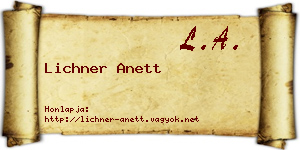 Lichner Anett névjegykártya